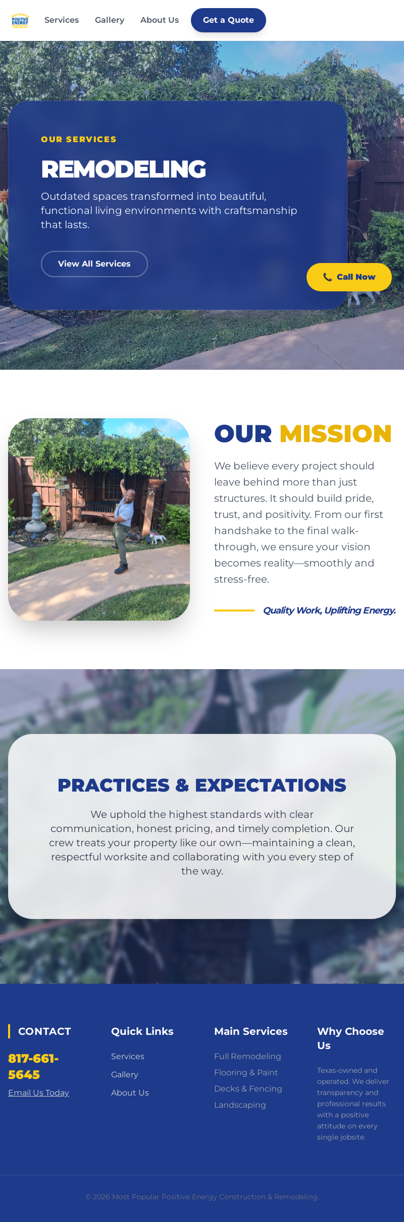 Positive Energy Construction